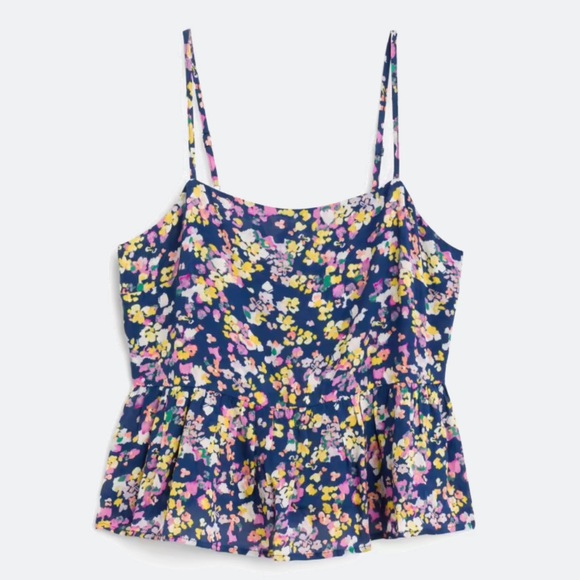 Lush Tops - Navy floral cropped cami